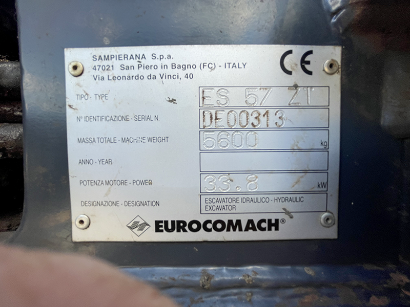 2019 Eurocomach ES57ZT Excavator image 9